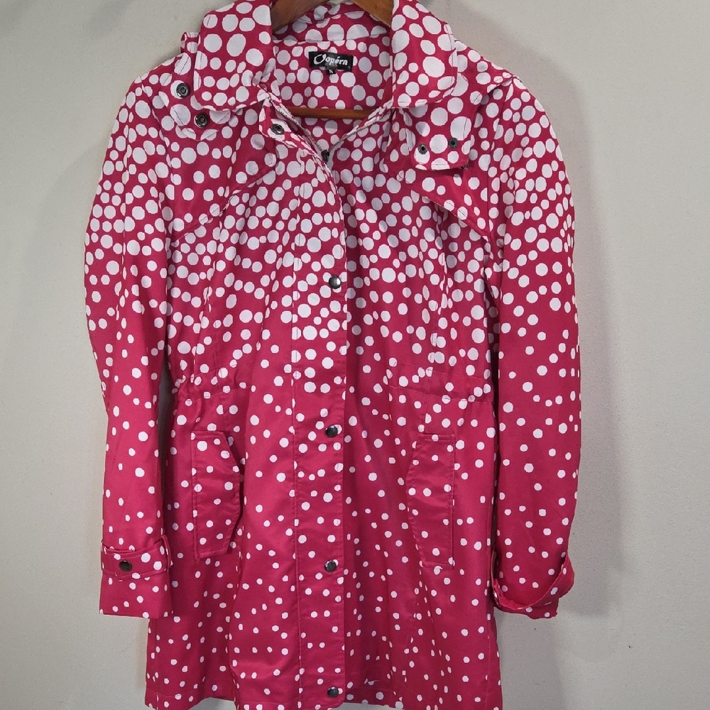 Oopers Pink Polka Dot Trench Coat